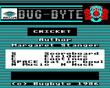 Cricket (1986)(Bug Byte) screen shot title